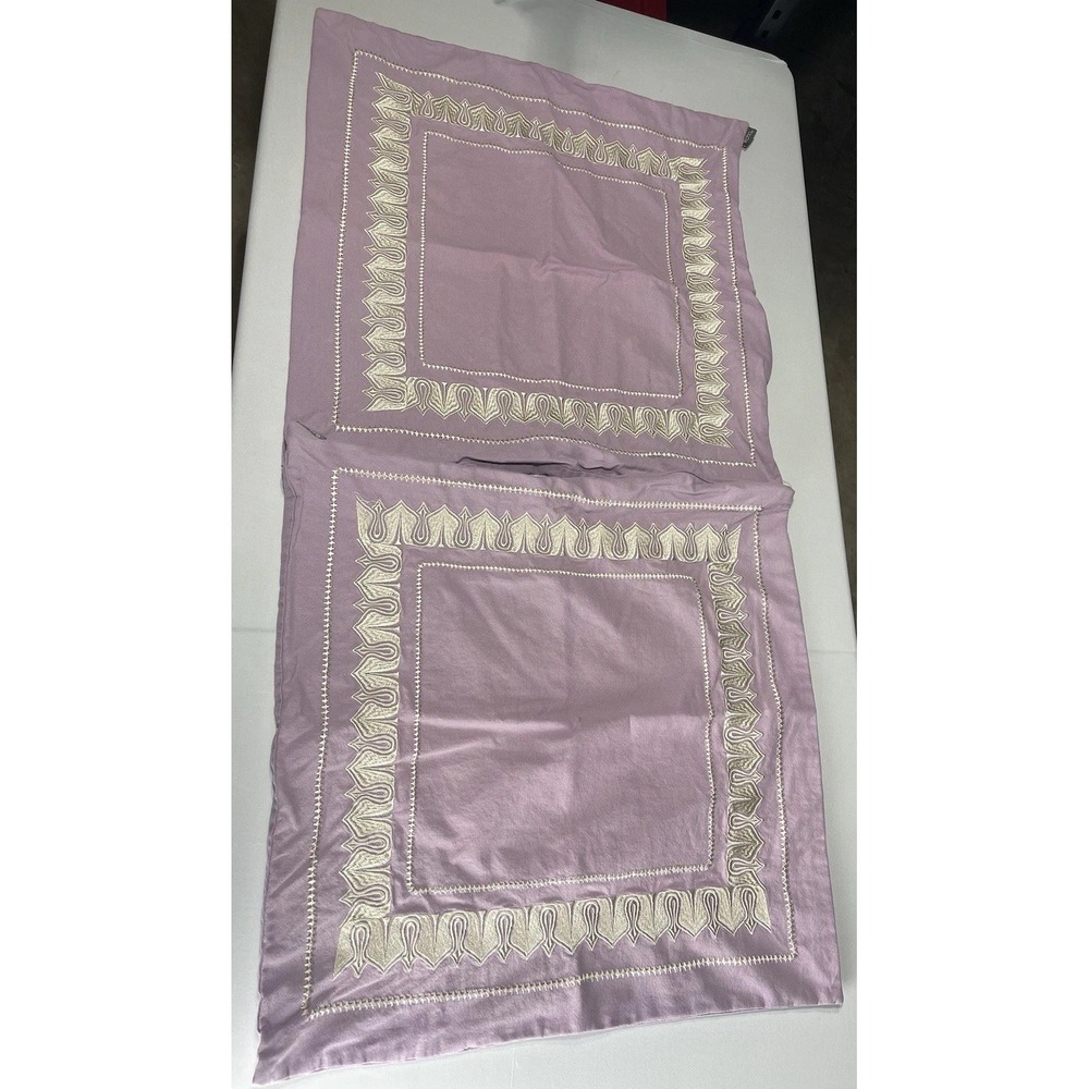 Echo Design 23 x 23 Lavender Embroidered Pillow Shams Set Of 2